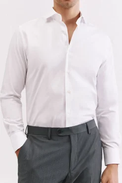 Camisa vestir lisa fácil plancha