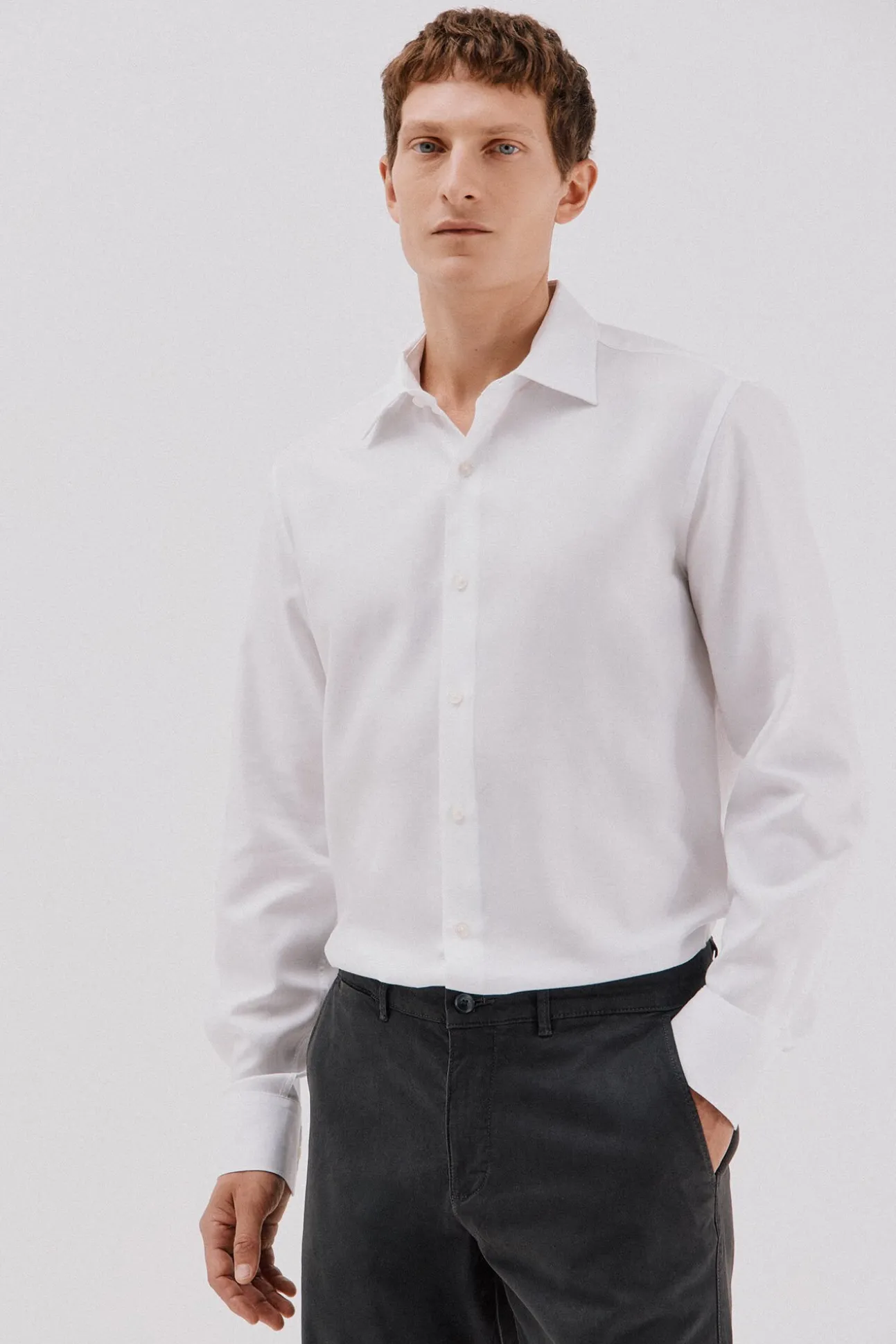 Camisa vestir twill fácil plancha