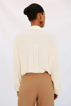 Camisa volante manga larga