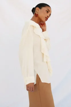 Camisa volante manga larga