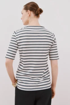 Camiseta básica escote barco