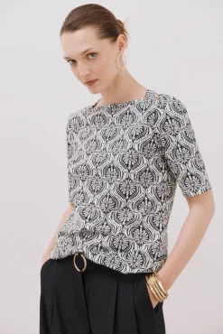 Camiseta básica escote barco