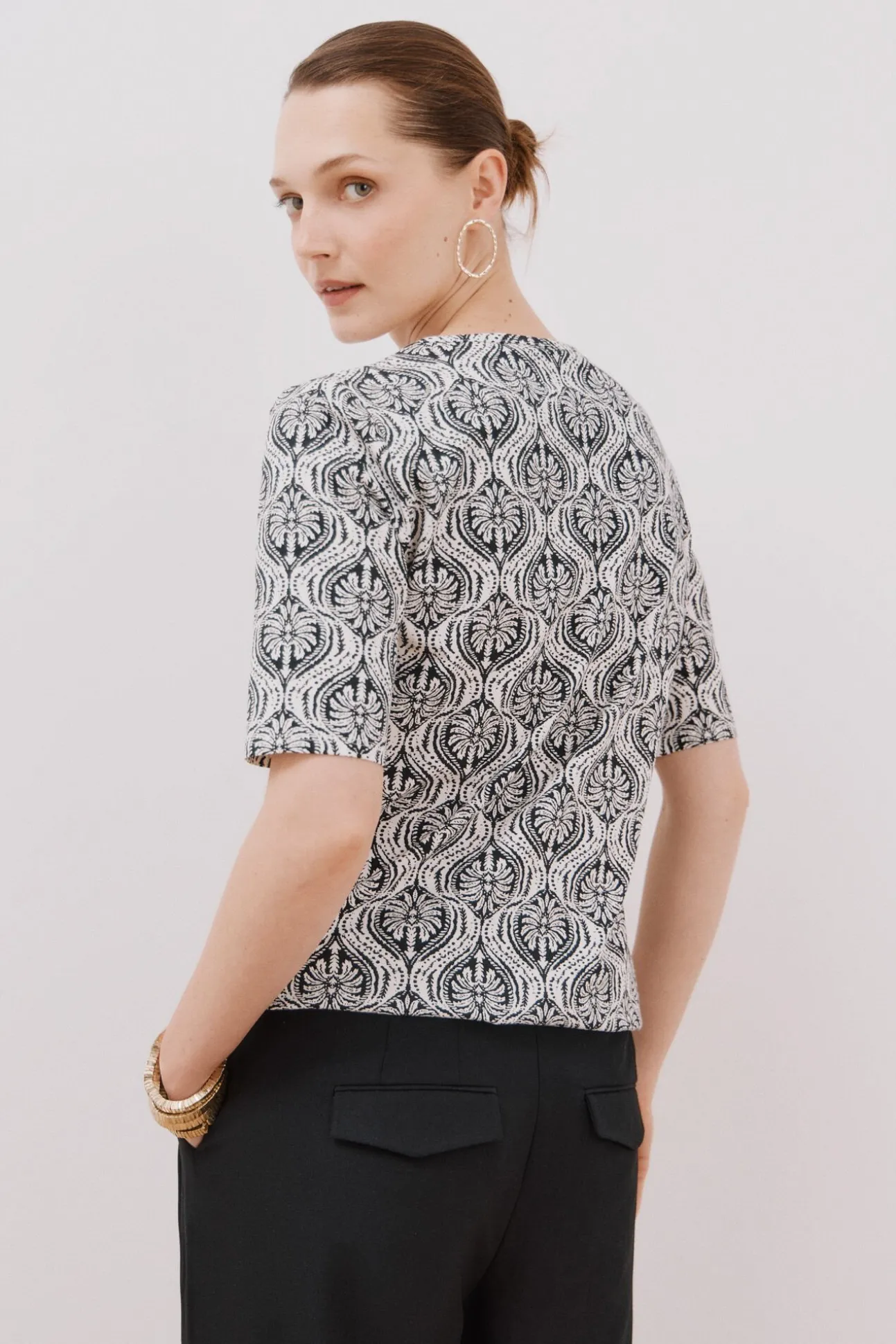 Camiseta básica escote barco