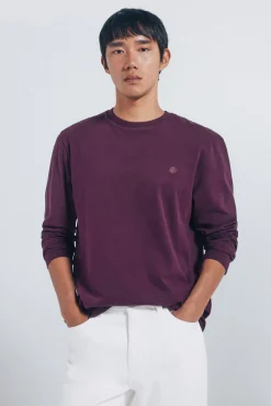 Camiseta básica manga larga acabado suave