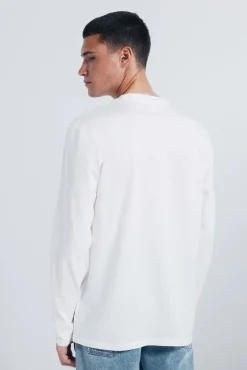 Camiseta básica manga larga acabado suave