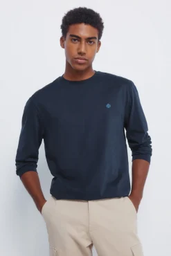 Camiseta básica manga larga acabado suave