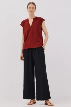 Camiseta básica sin magnas cuello mao