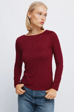 Camiseta canalé escote barca