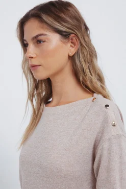 Camiseta combinada hombro botones