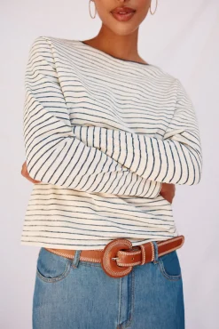 Camiseta cuello barco rayas