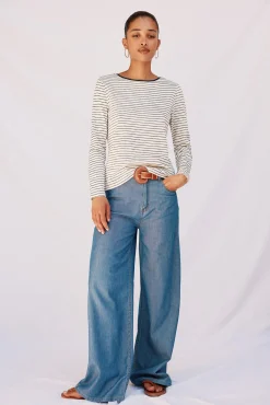 Camiseta cuello barco rayas