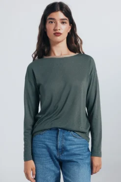 Camiseta cuello lurex