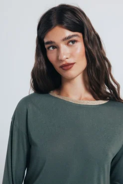 Camiseta cuello lurex