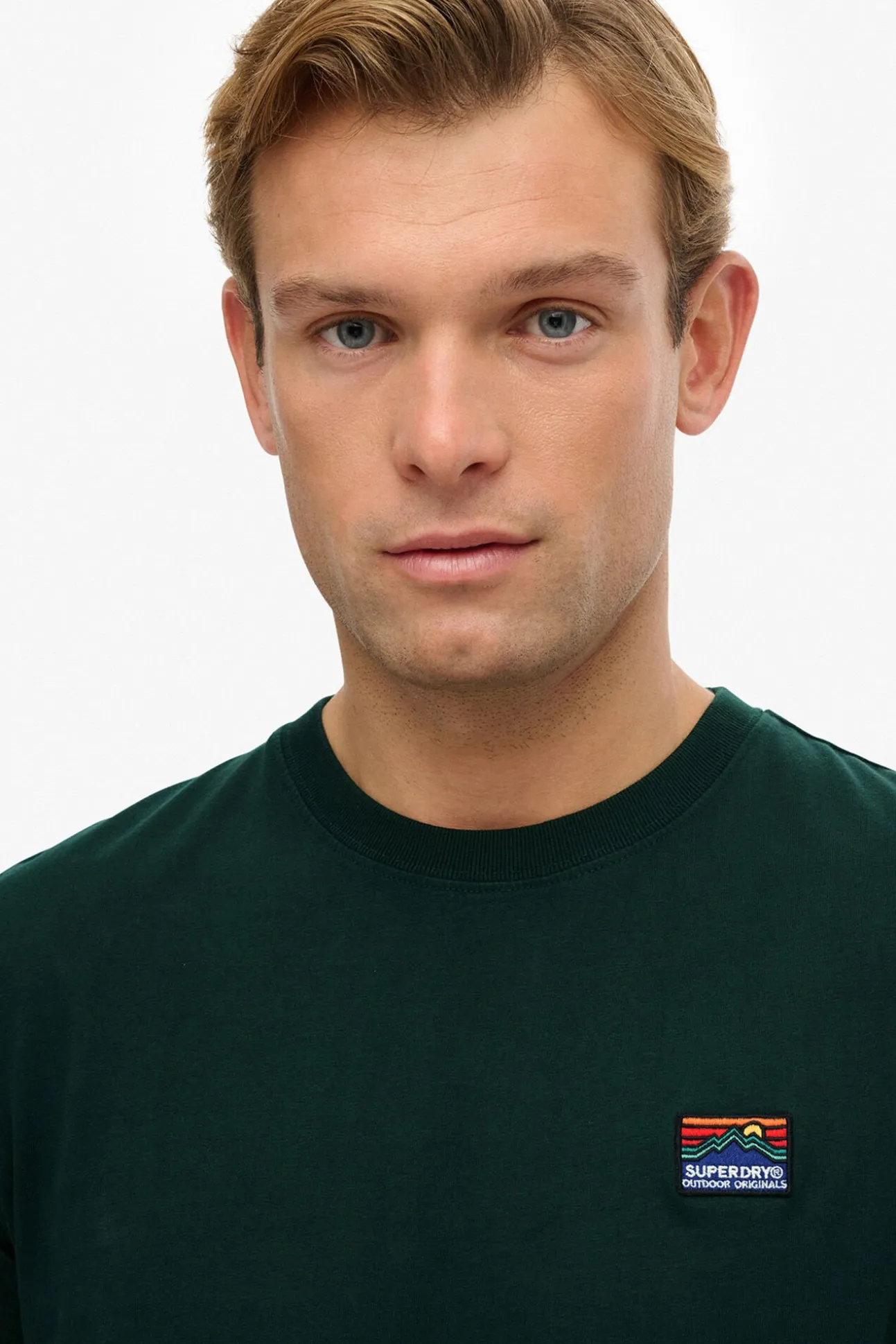 Camiseta de manga corta con cuello redondo de canalé