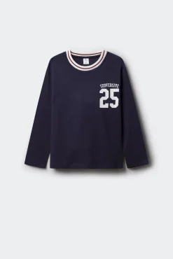 Camiseta de manga larga varsity niño