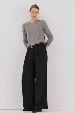 Camiseta detalle perlas y strass