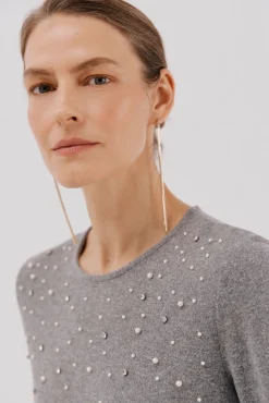 Camiseta detalle perlas y strass