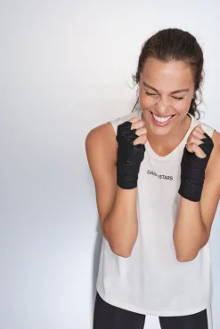 Camiseta halter sin mangas algodón blanca