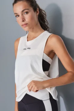 Camiseta halter sin mangas algodón blanca