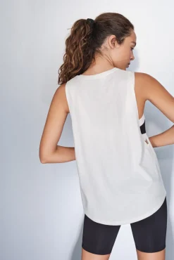 Camiseta halter sin mangas algodón blanca