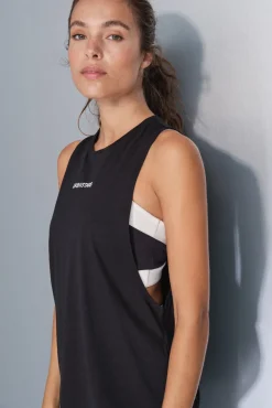 Camiseta halter sin mangas algodón negro
