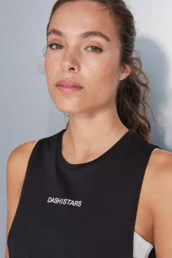 Camiseta halter sin mangas algodón negro