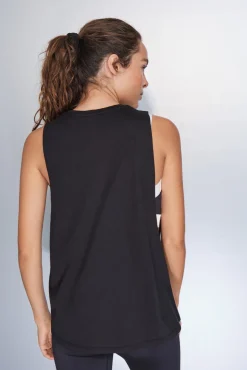 Camiseta halter sin mangas algodón negro