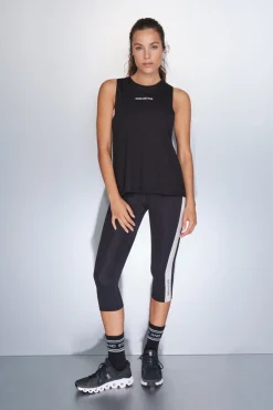 Camiseta halter sin mangas algodón negro