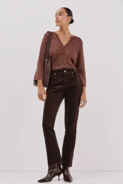 Camiseta lurex cuello mao