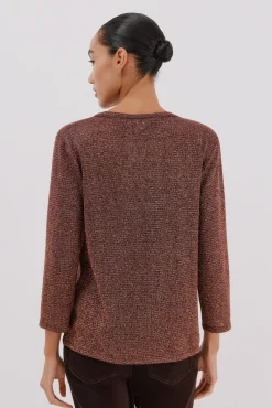 Camiseta lurex cuello mao