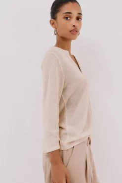 Camiseta lurex cuello mao