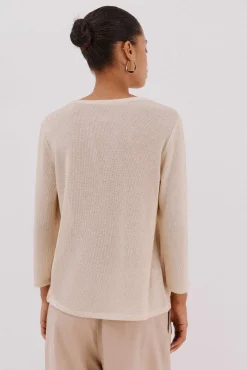 Camiseta lurex cuello mao