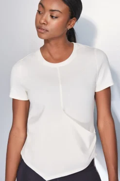 Camiseta manga corta blanco drapeado