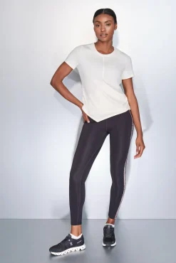 Camiseta manga corta blanco drapeado