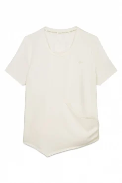 Camiseta manga corta blanco drapeado