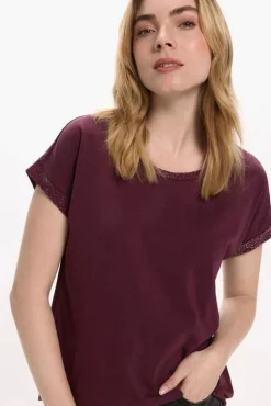 Camiseta manga corta con glitter de algodón orgánico