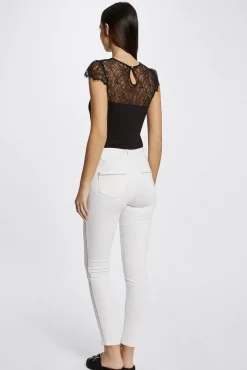 Camiseta manga corta con encaje