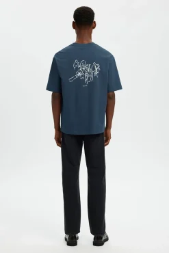 Camiseta manga corta estampado contraste