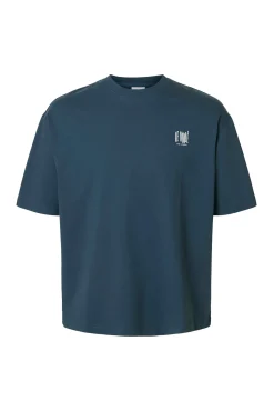 Camiseta manga corta estampado contraste