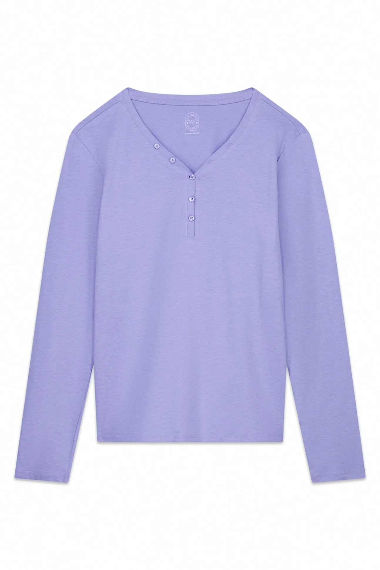 Camiseta manga larga algodón perchado lila