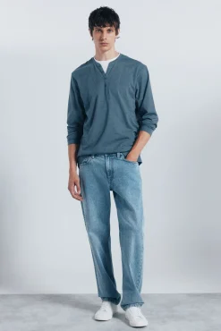 Camiseta manga larga cuello panadero