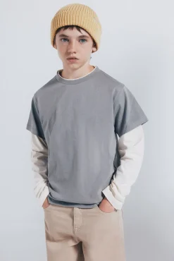 Camiseta manga larga doble manga niño