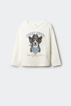 Camiseta manga larga perro niña