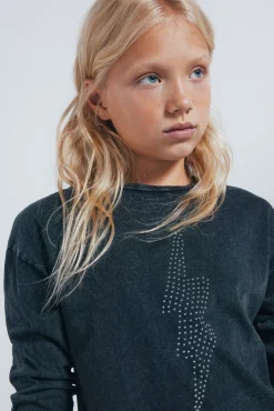 Camiseta manga larga rayo diamantes niña