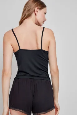 Camiseta pijama tirantes negro