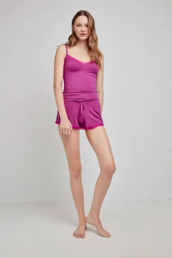 Camiseta pijama tirantes morado