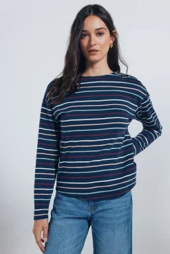 Camiseta rayas botones hombro