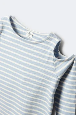 Camiseta rib hombros descubiertos niña