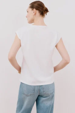 Camiseta sin mangas estampada