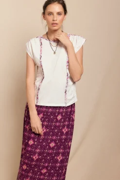 Camiseta trenza fruncida